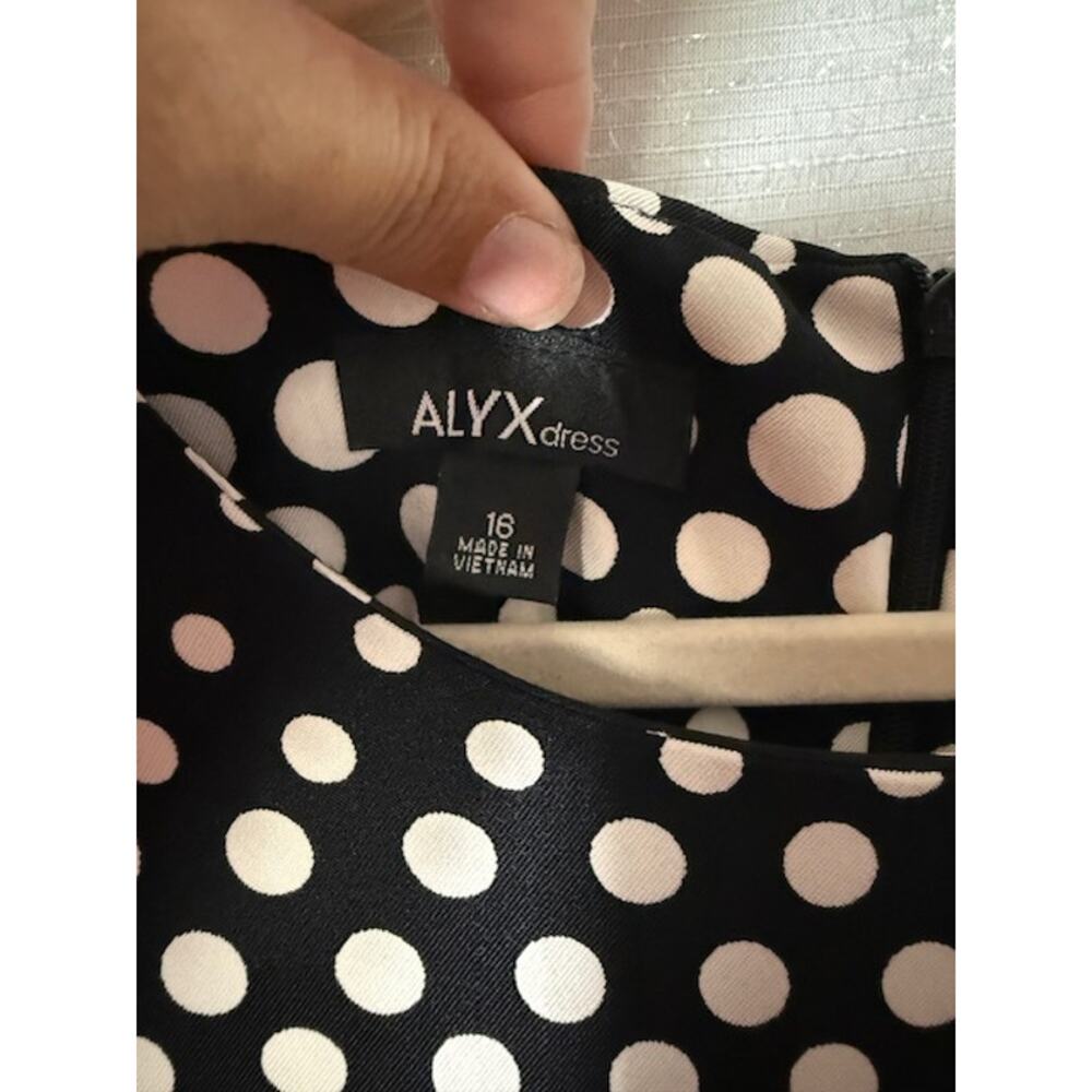ALYX DRESS BLACK AND WHITE POLKADOT DRESS SIZE 16 - Picture 4 of 5
